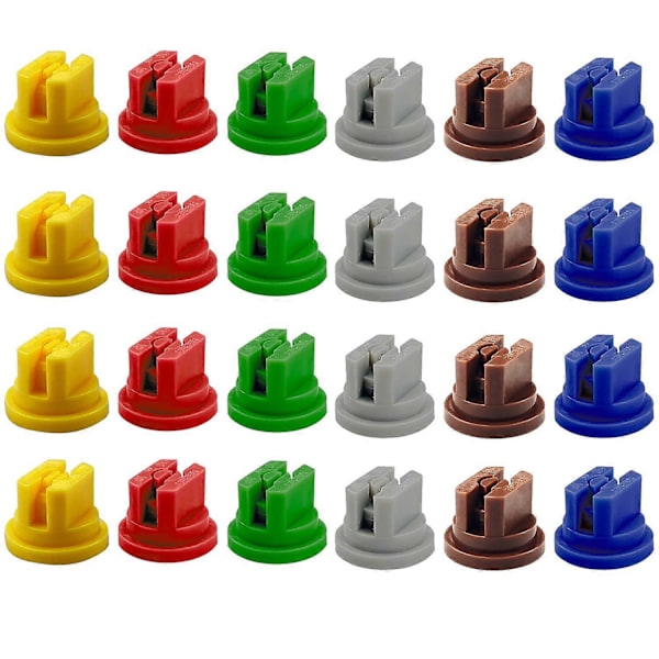 24-pack Spraymunstycken 110 Graders Fläkt Dimmunstycken Plastmunstycken Spraymunstycksspetsar Kombinationsset för Jordbruk, Skogsbruk LGL