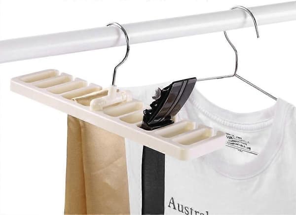10-spors slipsbelte skjerf stativholder organizer (beige) (LGL)