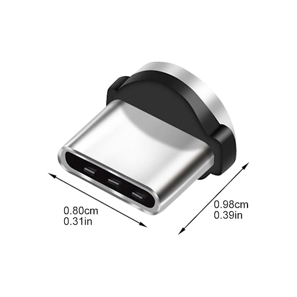 9 st roterande pluggadapter Mini Usb magnetisk adapter Magnetisk telefonkabeladapter Magnetisk plugg Mikro magnetisk laddningsadapter [GGL] Silver 0.98X0.80X0.50CM