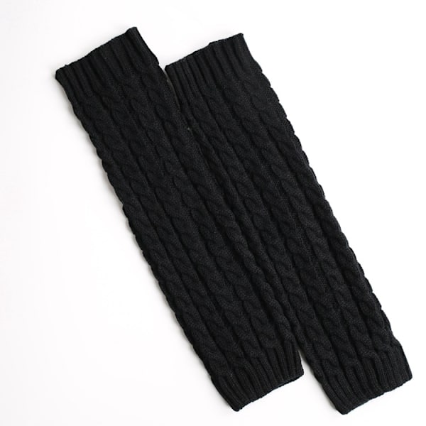 Varme Strikkede Leggvarmere 1 par (LGL) Svart Sort