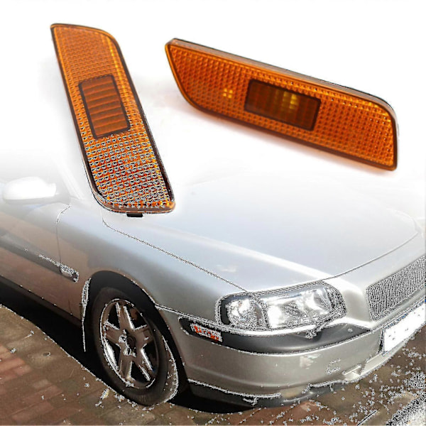 WJTG 2 stk. Sidemarkeringslysdæksel Foran Modificerede Dele Abs Blinklysindikatorhus 9188263 9188264 Kompatibel Volvo S80 99-06J LGL