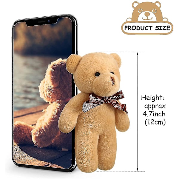 20 kappaletta mini-teddykarhu lelu 4,7 tuumaa täytettyjä eläimiä, 10 väriä