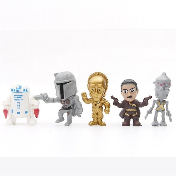 14-pack Star Wars tårtdekorationer leksaker set dockor mini figur statyer prydnader för barn födelsedagsfest tillbehör