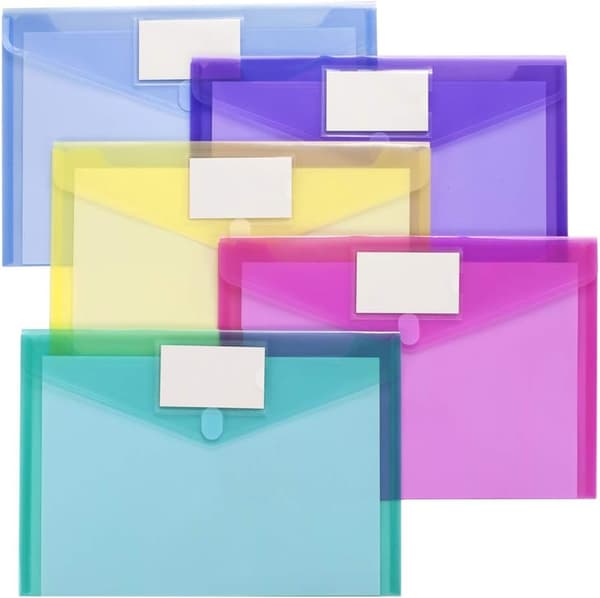 10-pakning plastlommer, transparente dokumentlommer