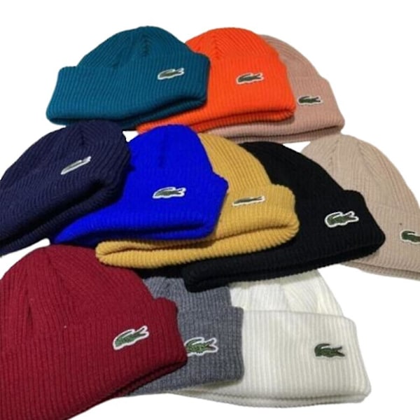 Hatt for menn og kvinner Lacoste2 Strikket Beanie Hatt Vinter Varmt Utendørs Hatt