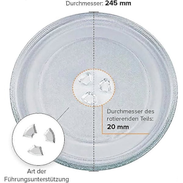 Mikroaaltouunin kiertolevy 24,5 cm Mikroaaltouunin levyn vaihtolevy (LGL)