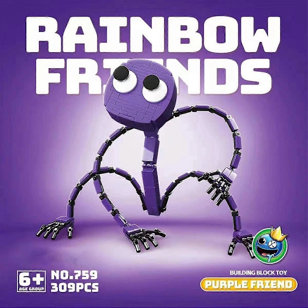 Rainbow Friends Byggeklodser Legetøj Rainbow Friends Figurer Byggeklodser Legetøj til Børn i Alderen 7-14 LGL Purple