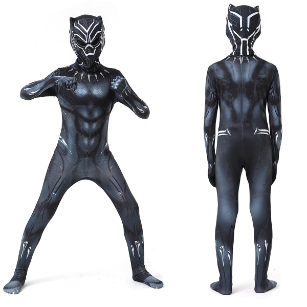 Musta Pantteri Lasten Asu Supersankari Asu Cosplay Bodysuit Lapsille Aikuisille Gray 130cm