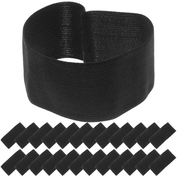 32 stk. Sort begravelses-armbind til minde, sørgebind, politibind, elastisk armbind (LGL) Black 7X7CM