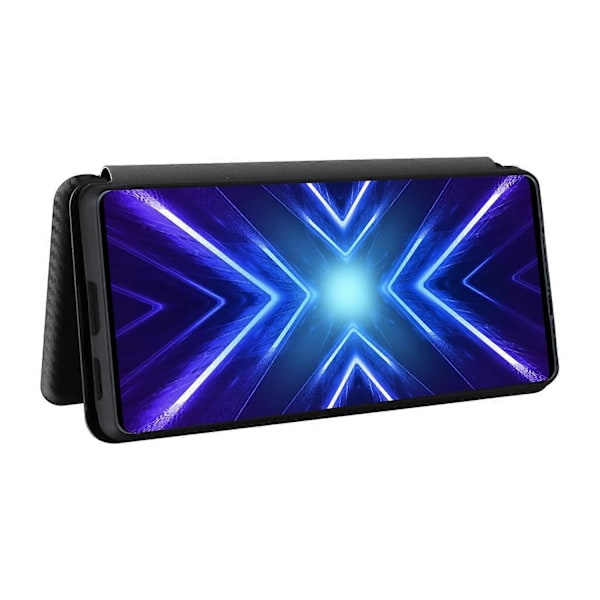 HTC U24 Pro 5G Kotelo Jalustalla Korttipaikalla Nahkainen Puhelinkuori Hiilikuitukuvio LGL Multicolor Style E