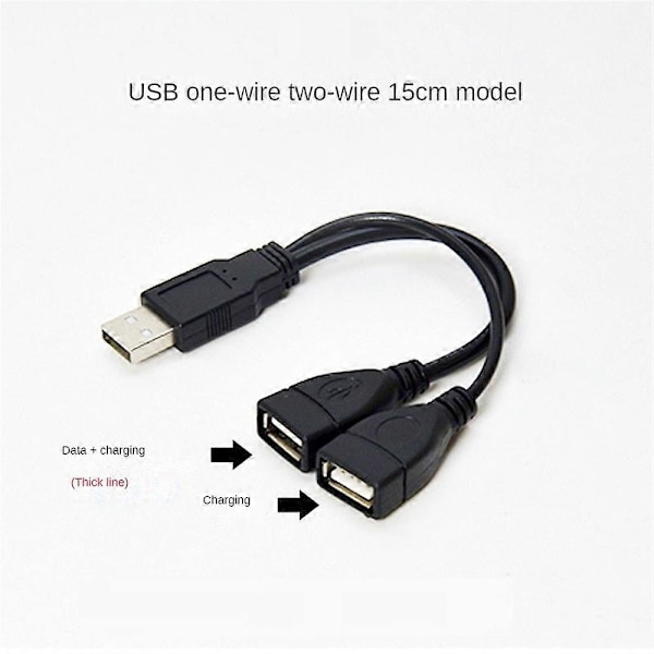 15cm 30cm USB 2.0 A 1 hann til 2 Dual USB hunn Data Hub Strømadapter Y LGL 0.15m