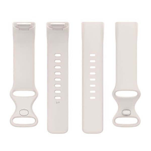 Til Fitbit Charge 5 Silikone Urrem LGL Moon White S