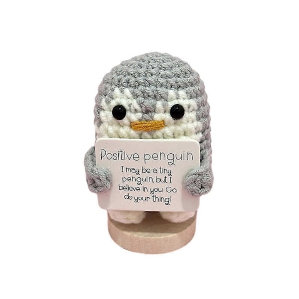 Hauska Positiivinen Neulottu Pingviini Lelu Pieni Nukke Kodin Koristeet Emotionaalinen Tuki Luovat Lahjat LGL Grey
