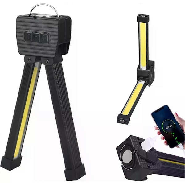 Gymnastiklampa för posering, 7:e växelläget dimning, bärbar magnetisk LED-ficklampa med krok LGL