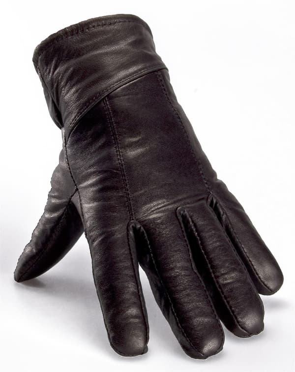 Herrhandske i äkta läder med fårskinnsfoder (LGL) Black Large - 10