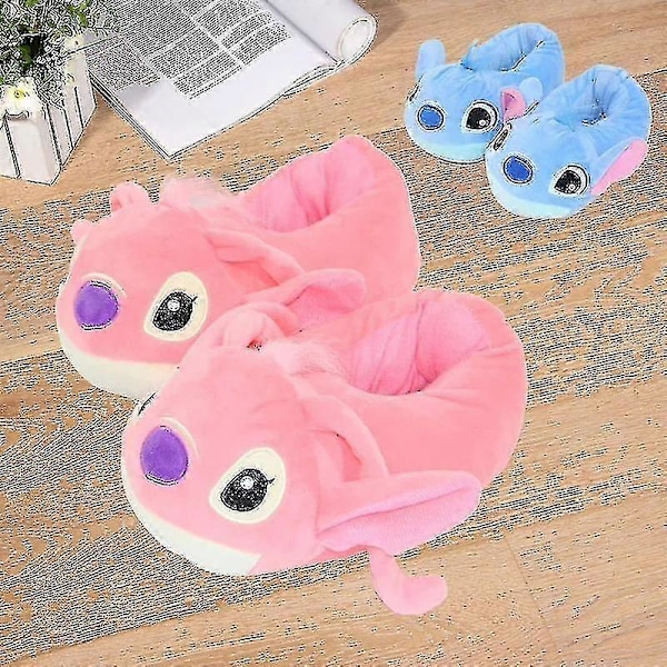 Stitch Angel -tohvelit naisille ja tytöille, pehmeät ja lämpimät talvitohvelit, sarjakuvamaiset kotitohvelit pojille ja aikuisille LGL Angel Kid 22CM