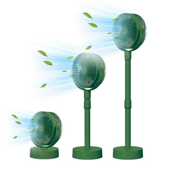 Bærbar Sokkelventilator - Sammenklappelig Stående Ventilator (LGL) Green
