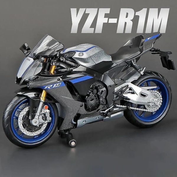 1:12 Yamaha Yzf-r1m 60-års jubilæum Motorcykel Model Legetøj Køretøj Collection Autocykel Shork-absorber Off Road Autocykel Legetøj Bil[GL] Black no box