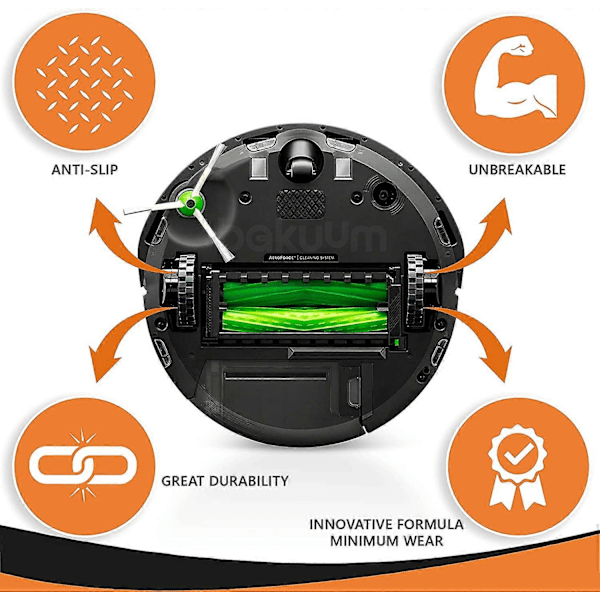Hjul til IROBOT ROOMBA 500, 600, 700, 800 og 900 serierne (Pakke med 2 stk.) Skridsikre, exceptionelt greb og nem montering (LGL)