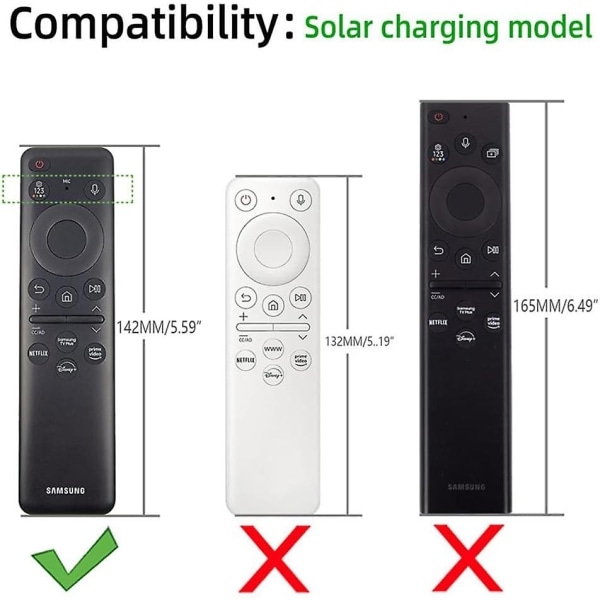 (Punainen + musta) Case Samsungin kaukosäätimelle 2023: Yhteensopiva TM2360E / TM2361E BN59-01432A / 01432J Smart TV aurinkokennokaukosäätimen Shockproo kanssa