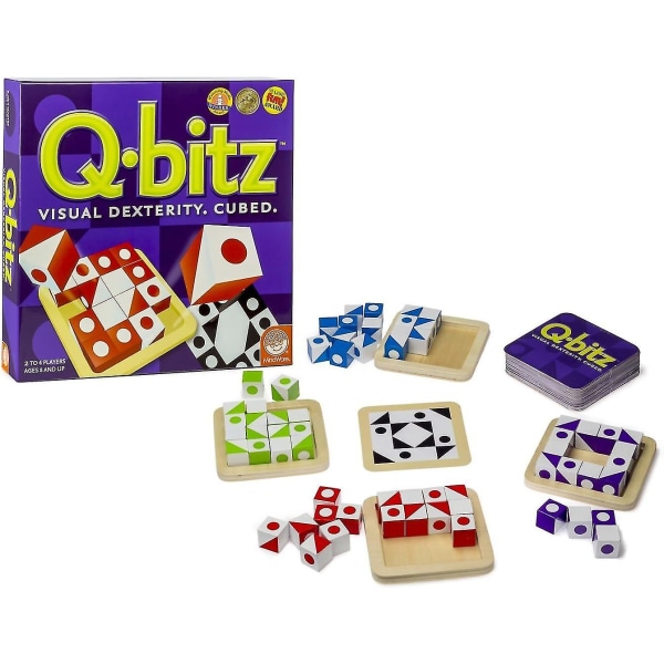 Q.bitz, et terningkampspil, hvor du og din familie og venner kan nyde uendelig sjov purple 26.5*26.5*5cm