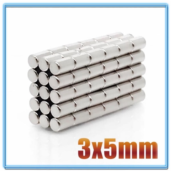 100st Mini liten N35 rund magnet 3x1 3x1,5 3x2 3x4 3x5 3x10 Mm neodymmagnet Permanent Ndfeb Superstarka kraftfulla magneter 3x5(100pcs)