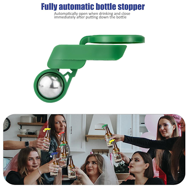 Täysin automaattiset olutpullon korkit - Moniväriset pullonkorkit hyönteissuojalla, uudelleenkäytettävät ja monipuoliset [L] 5pcs