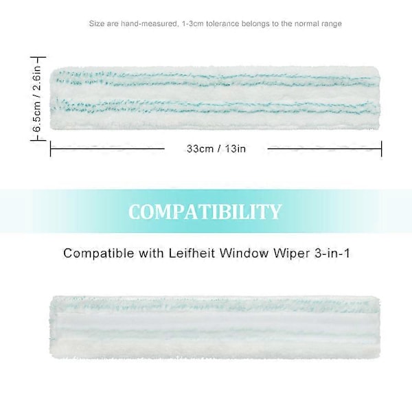 Leifheit 3-i-1 Fönsterputsar Ersättningsöverdrag, Micro Duo Mikrofiber Fönsterputsaröverdrag, Extremt Absorberande och Kraftfull Rengöringssvamp LGL