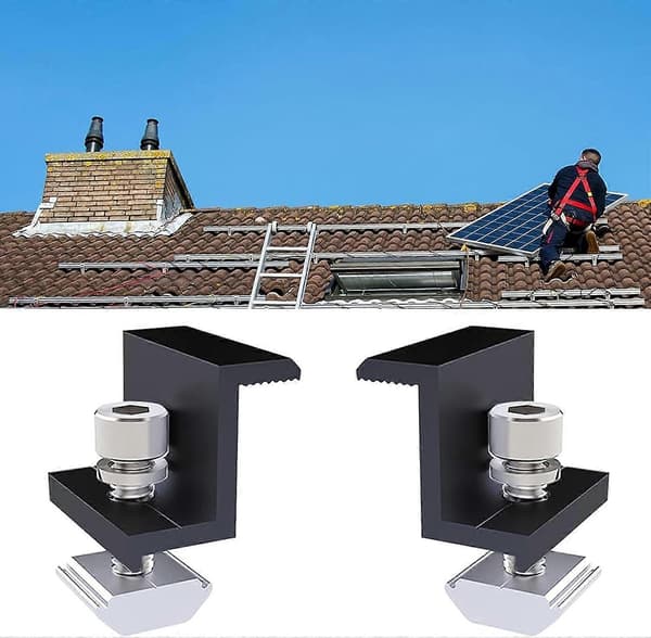 4 stk. Solpanel Endeklemmer - 30 mm Endeterminaler - Sort - Til Fotovoltaiske Installationer (LGL)