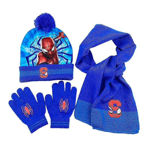 Barn Pojkar 3 delar/set Varm Mössa F Gs Set Ld Mössa LGL Blue