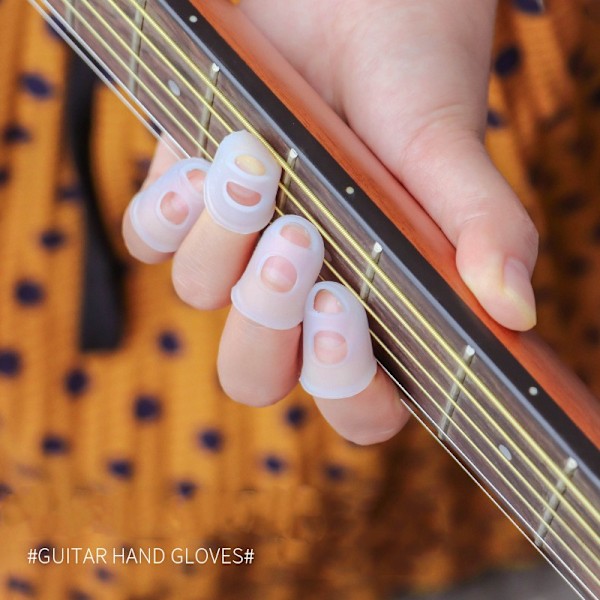 Gitarstrenger 2 x 6 stk med 4 fingerbeskyttere (LGL) Flerfärgad MultiColor
