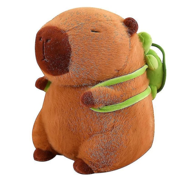 Capibara-dukke med skildpaddebagside siddende positur vand marsvin plyslegetøj Capybara pude dukke 35CM