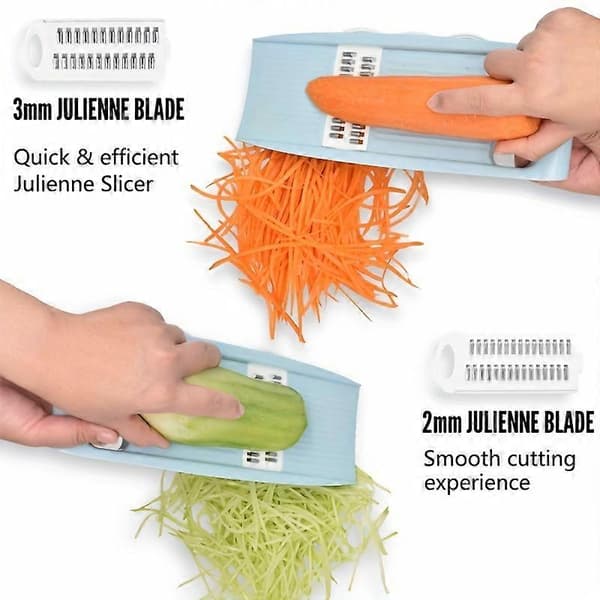 1 Sett, 5i1, Grønnsakskutter, Multifunksjonell Fruktskiver, Manuell Matrive, Grønnsaksrive, Kutter, Potetrive, Husholdningspotet C (LGL) Blue 5 Knife Vegetable Cutter