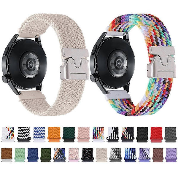 Snap Button Nylon Flätat Klockarmband (LGL) Wave Pattern Black White 20mm
