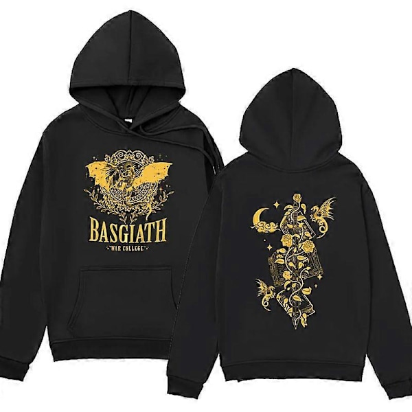 Xaden Riorson House Hættetrøjer Iron Flame Dragon Rider Fourth Wing Emblem Sweatshirt Basgiath War Herre Mode Cool Oversized Hættetrøje LGL A5273-black M