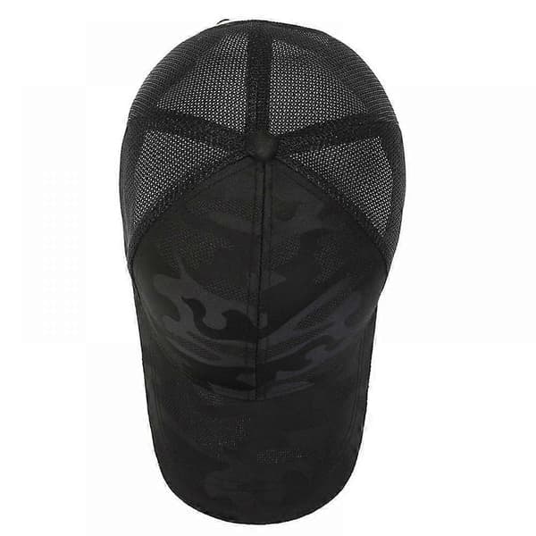 Messy High Bun Hestehale Justerbar Glitter Mesh Trucker Baseball Kasket, Sort (LGL)