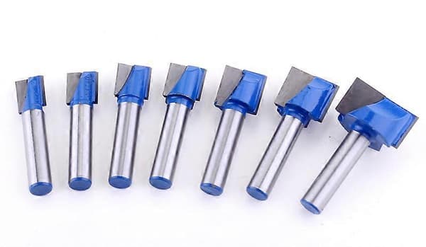 Borrbits 8mm Skaft Karbid Gravyrspets Träbearbetningsverktyg, Silver (LGL)