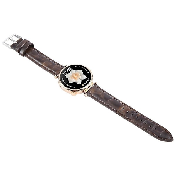 För Garmin Lily 2 Active Lily 2 Armband 14mm Topplager Nötskinn Läder Klockarmband - Brun Bambu LGL Multicolor Brown Bamboo Grain