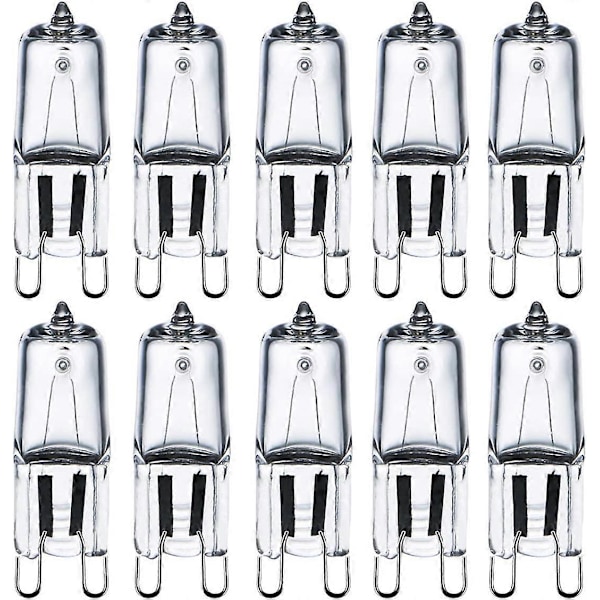 G9 Halogenpærer 28W (29W) 230V 2800K Varmt Hvit Dimbar, G9 Kapselpærer for Lysekroner, Vegglamper, Bordlamper, Pakke med 10 (LGL)