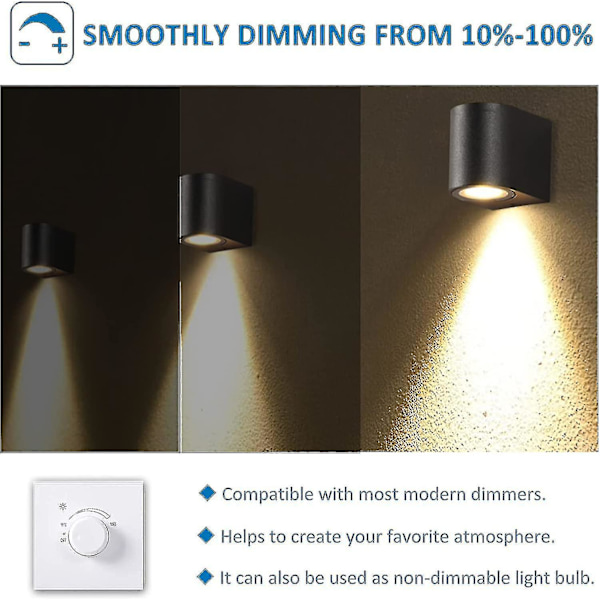 Halogenlampa Gu5.3 50w 12v, 800lm Varmvit 2700k Dimbar, Halogen Spotlightlampa Mr16, 6-pack LGL