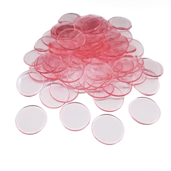 Haloppe 100 kpl 19 mm bingo pelimerkit läpinäkyvät värit laskevat matemaattiset pelilaskurit Light Pink 100pcs