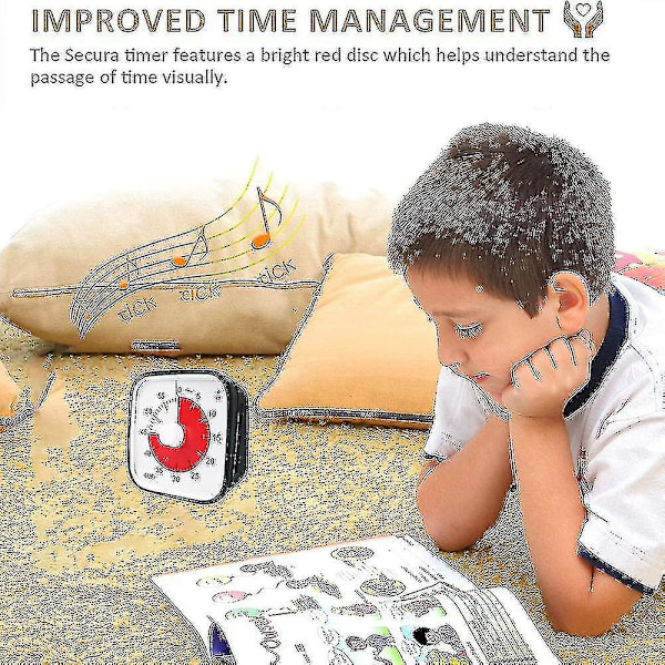 Visuell nedräkningstimer, extra stor visuell timer för klassrum för barn och vuxna, hållbar mekanisk kökstimerklocka