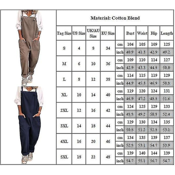 Dame Sommerbukser med Lommer, Latzbukser, Linned Legedragt, Afslappet Løs Romper, Ærmeløs Jumpsuit LGL Black XL