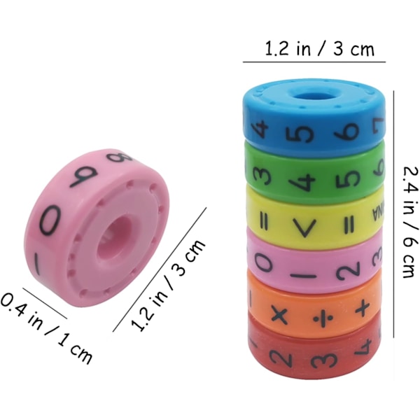 2 stk. Magnetiske Matte Leker Telling Abacus Tall Symboler Læringsverktøy Byggeklosser Spill for Barn, Tilfeldig Farge (LGL)