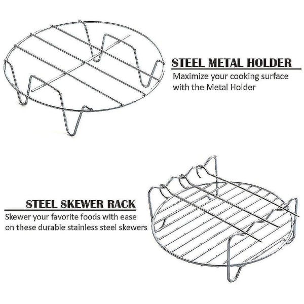 Fritøse Air Fryer Tilbehør Passer Til Alle Airfryer 6/7/8 Tommer 5-delt Sæt ( Størrelse: 6 Tommer 5-delt Sæt ) [LGL]