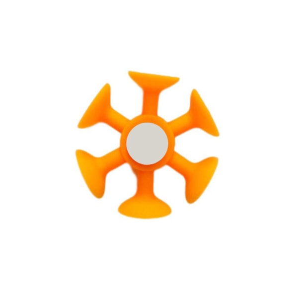 Fidget Spinner Sugkopp Roterbar Nyhet Anti-deform Iögonfallande Stressavlastning Oföränderlig Finger Dynamisk Förändring Gyro Hand Spinner Barnleksak [GGL] Orange