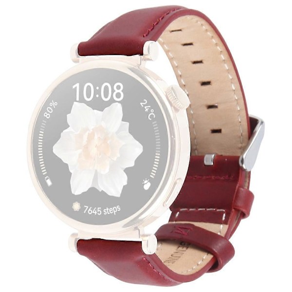Garmin Lily 2 Active Lily 2 -aktiivisuusrannekkeelle 14 mm:n ensiluokkainen lehmännahkainen kellon ranneke - ruskea bambu LGL Multicolor Wine Red