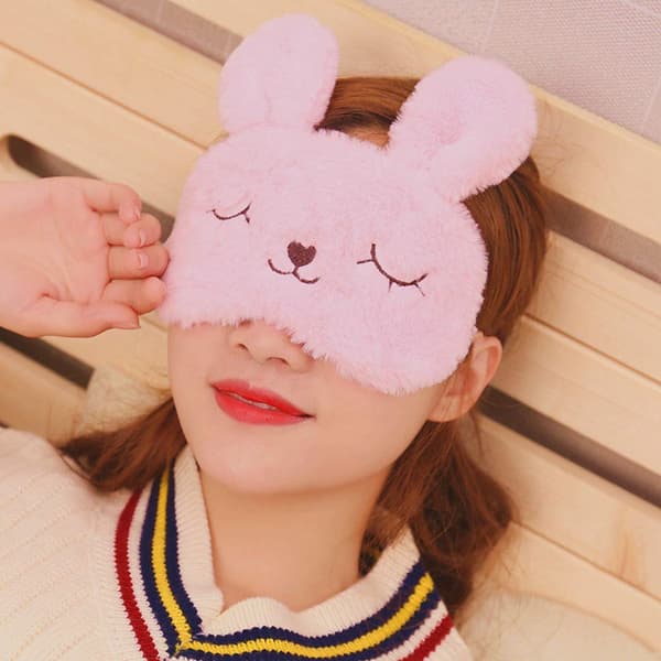 Sovmask ögonmask / Sovmask i söt kanindesign (LGL) Rosa Lyserød