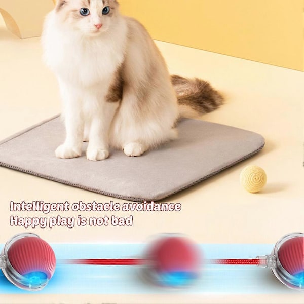 Interaktiv Kattleksak Boll Smart Självrullande Boll Kattleksak med Färgglatt Ljus för Kattungar LGL Grey