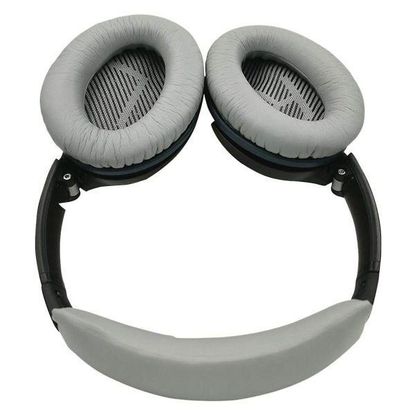 Hodebåndspute og øreputer erstatning for Quiet Comfort 25 35 (QC25 QC35) og QuietComfort 35 II (QC35ii) hodetelefoner grey